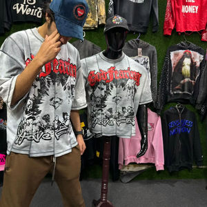 T-shirt à manches courtes et col rond personnalisé en coton épais 100% personnalisé pour hommes et femmes sérigraphie DTG/DTF - Product Image 1