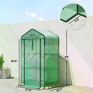 Grande Serra da Giardino Moderna Pop-up in Acciaio Zincato con Telaio in Legno/Acciaio e Materiale in PVC/Vetro per la Crescita delle Piante all'Aperto - Product Image 3