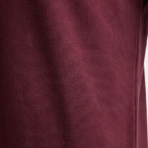 Polo en piqué de coton bordeaux à manches courtes pour homme, décontracté, infroissable, tricoté uni, coupe classique - Product Image 5