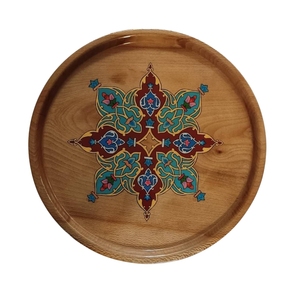 Bandeja Rectangular de Madera Hecha a Mano con Estampado de Hojas Esmaltadas y Asas Laterales de Madera para Decoración del Hogar y Vajilla de Hotel - Product Image 6