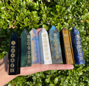 Venta al por mayor 7 Chakra Crystal Wand Natural Healing Crystal Tower Point Decoraciones para el hogar por ALIF CRYSTAL AND AGATE - Product Image 1