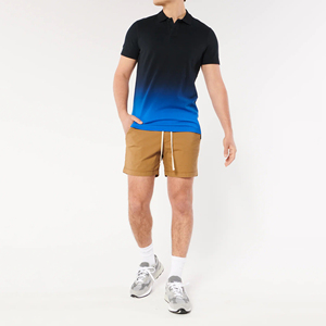Shorts de bain pour hommes en coton uni avec cordon de serrage à la taille, style bermuda décontracté, séchage rapide - Product Image 2