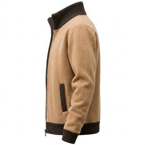 <b>Men's</b> Solid Technical Fabric <b>Turtleneck</b> Jacket Full Zip Fleece Knit Cardigan Winter Anti-Wrinkle Business Casual Outerwear OEM - Product Image 5
