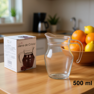 Carafe en verre JARRA CRISTAL 0,5 L – Design moderne et élégant, pichet transparent durable pour l'hydratation nomade et les boissons - Product Image 3