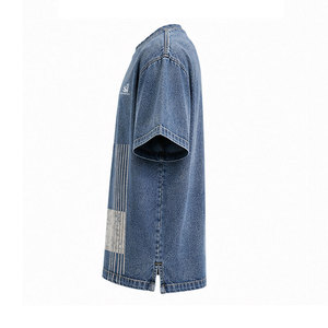 Chemise en jean graphique pour homme au design tendance, 100 % coton, écologique, respirante, élégante, imprimée, décontractée, sur mesure, streetwear pour la vente en gros - Product Image 3