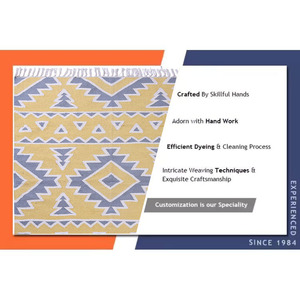 Tapis en coton tissé à la main indien de qualité supérieure brodé bloc à la main impression moderne géométrique lavable personnalisable tapis de zone de prière - Product Image 6