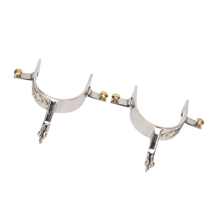 Meilleures ventes : Éperons de cheval occidentaux en acier inoxydable, accessoires pour bottes d'équitation, faible MOQ, prix de gros - Product Image 4