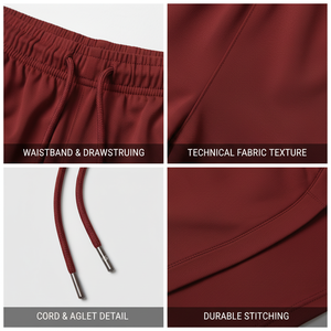 Polyester Spandex Stretch Quick drying Men's Short Sports Shorts Running Two piece in 1 Double <b>layer</b> Shorts Factory Wholesale - Product Image 6