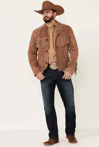 Custom Logo Western Fringe <b>Suede</b> Leather <b>Jacket</b> Retro Western Cowboy Fashion <b>Jacket</b> Professional Manufacturer Bulk Supply - Product Image 2