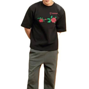 T-shirts brodés 100% coton, nouveau design, style actuel, logo imprimé personnalisé, coupe ample, prix de gros - Product Image 1