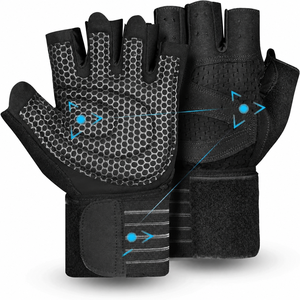 Gants de musculation ventilés avec support de poignet, protection complète de la paume, en néoprène, pour hommes et femmes, pour la musculation et le fitness - Product Image 1