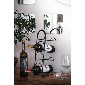 Porte-bouteilles à vin en métal noir industriel moderne en forme d'étoile, support à vin géométrique en fil métallique en forme d'étoile - Product Image 2