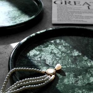 Marble Round Tray Decorative Tray for Bathroom, <b>Vanity</b>, Jewelry, Decor | Perfect for Organizing Perfume, Rings, Fragrance - Product Image 2
