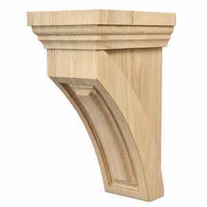 Console décorative en bois, style Mid-Century, support d'étagère murale en bois massif, décoration de bâtiment, finition brute, écologique, facile à poser - Product Image 1