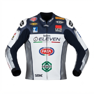 Men’s Cowhide Leather <b>Racing</b> <b>Jacket</b>/Chaqueta MotoCP Style CE Level 2 Armor Motorcycle Track Riding Protective Gear CE - Product Image 1