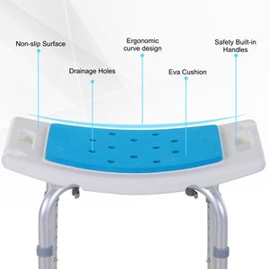 Adjustable 6-Level Non-Slip Bath <b>Stool</b> <b>Shower</b> Chair with Hole <b>for</b> Pregnant Women Elderly Injured-Bathroom Safety Equipment - Product Image 4