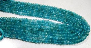 Perles d'apatite naturelle authentique, facettées, rondes, 5 mm, brin de 13 pouces de long - Product Image 3