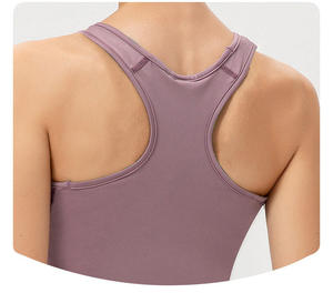 High Quality Wholesale Women's Breathable Cross Backless Yoga T-shirt Casual Sleeveless Yoga <b>Top</b> Sports Tank with LOGO - Product Image 2