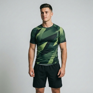 Custom Mens Lightweight Compression <b>Shirt</b> <b>Half</b> <b>Sleeve</b> Athletic Workout Fitness Sportswear - Product Image 1