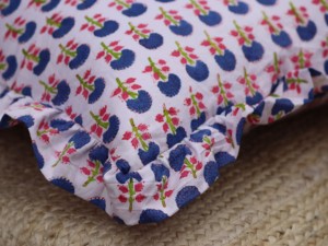 Handmade Bohemian Cotton Frill Cushion Cover <b>Indian</b> Block Print Floral <b>Throw</b> Pillows Luxury Raffle Ruffled Pillow Covers - Product Image 2