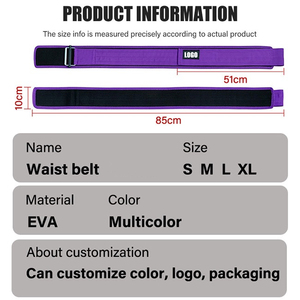 Cinturón de Neopreno para Levantamiento de Pesas, Color Morado, Transpirable, Duradero, Ajustable, con Logotipo de Fitness - Product Image 6