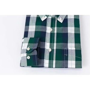 Camisa Formal de Franela para Hombre, Teñida con Hilo, Sólida, Transpirable, Antipilling, de Poliéster/Algodón Pesado, Manga Larga, Primavera, de Fábrica - Product Image 4