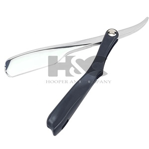 Oferta Especial: Navajas de Barbero con Logotipo Personalizado, Navaja Recta Plegable para Hombre, para Recortar la Barba, Mango Negro - Product Image 2