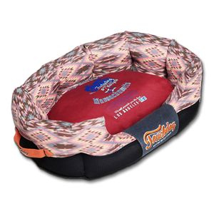 Vintage 70s Tribal Diamond Patterned Ultra Plush <b>Dog</b> <b>Bed</b> Rectangular Rounded Pet <b>Bed</b> - Product Image 1