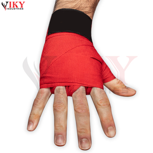 Bandages de boxe rouges robustes de qualité supérieure 2026 en coton élastique pour entraînement de Muay Thai avec support de poignet et fermeture auto-agrippante - Product Image 4