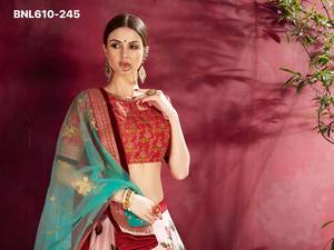 Ocassional Wear Modern Design <b>Art</b> Silk with <b>Sequins</b> Embroidery with Floral Print Lehenga-Choli & Dupatta Set Indian Supplier - Product Image 5