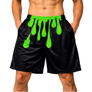 Men Black <b>Shorts</b> Red Print Elastic Waist <b>Quick</b> <b>Dry</b> <b>Shorts</b> - Product Image 6
