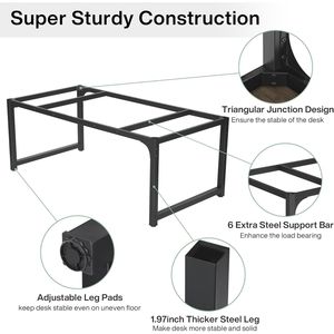 Scrivania moderna per ufficio di grandi dimensioni, 63 x 31,5 pollici, tavolo per computer, postazione di lavoro per studio e scrittura - Product Image 4