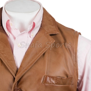 เสื้อกั๊กหนังสำหรับผู้ชายไซส์ใหญ่พิเศษ, เสื้อกั๊กหนังสำหรับนักขี่จักรยานเสื้อกั๊กกันหนาว - Product Image 3