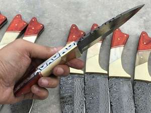 Cuchillos de Acero de Damasco de Hoja Fija de Alta Calidad para Senderismo, Caza y Supervivencia, Cuchillo Táctico de Supervivencia para Exteriores EDC - Product Image 5