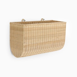 Natural handbraided rattan <b>wall</b> <b>basket</b> open weave hanging organiser <b>baskets</b> for home <b>storage</b> - Product Image 6