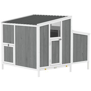 Gallinero de Madera para Exteriores con Nido, Bandeja Extraíble y Techo Resistente a la Intemperie para 4-6 Gallinas, Disponible en Estado Nuevo y Usado - Product Image 1