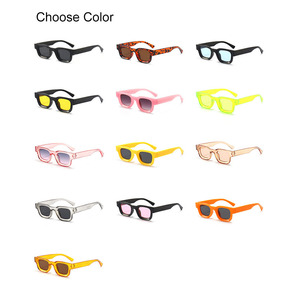 European American Retro Hip-Hop Punk Sunglasses Small Frame Concave Shape with UV Protection Gold Frame Trendy Style - Product Image 4