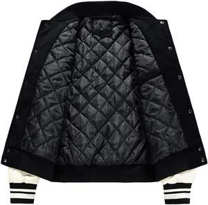 Wholesale 2024 Unisex Stand Collar <b>Baseball</b> <b>Jacket</b> Custom Fashionable Casual Plain Cotton High Street Style <b>for</b> <b>Men</b> - Product Image 5