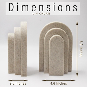 Geometric Sculptural Bookends Set Of 2 Beige Curve Shape Minimalist Design Resin Bookends - Product Image 5