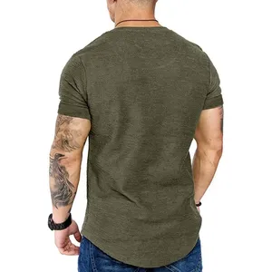 เสื้อยืดผู้ชายดีไซน์ใหม่ ทรงปกติ สวมใส่สบาย ฤดูร้อน แขนสั้น ผ้าถัก 100% คอตตอน รับผลิตตามแบบ (OEM) คุณภาพสูง ผ้าฝ้าย 100% - Product Image 3