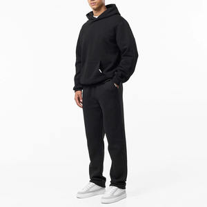 Sudadera con capucha y cordón ajustable BLACK FIT, forro polar, bolsillo canguro, puños y dobladillo acanalados, 400g, forro polar cepillado, informal de invierno - Product Image 1