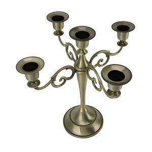 Candélabre en laiton de haute qualité à 7 bras, design gaufré, luxe royal, grand modèle lourd pour décoration de mariage et de fête - Product Image 6