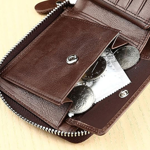 Custom Logo RFID Blocking Genuine Leather Bifold <b>Wallet</b> High Capacity Multi-Card Slot Leather <b>Wallet</b> RFID Protection - Product Image 6
