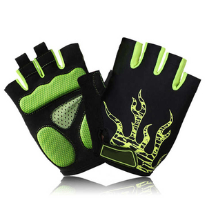 TRIMPO SPORTS Unisex Half <b>Finger</b> PU Gym Gloves Black Red Lightweight Padded Breathable Adjustable Wrist <b>Strap</b> for Weight Fitness - Product Image 4