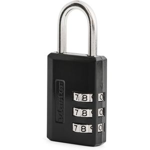 Lucchetto a Combinazione Nero Master Lock Personalizzabile con Codice a 3 Cifre per Bagagli, Armadietti da Palestra e Viaggi - Product Image 1