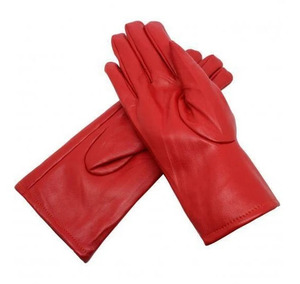 Sheep Leather Sporty Driving Gloves Wrist Length Motorcycle Style Breathable Unlined Design with <b>Shining</b> Leather Finish - Product Image 4