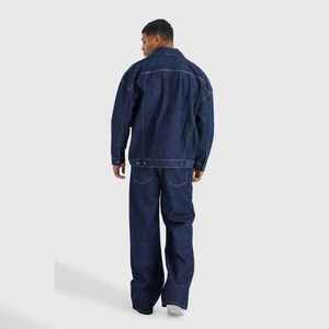 Jean en denim délavé vintage 100% coton respirant tissé taille haute décontracté avec poches et logo personnalisé sur le devant – Meilleure vente - Product Image 2