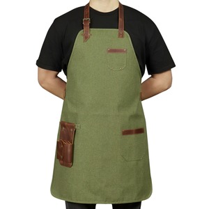 Tablier de Luxe Premium en Toile avec Fermeture Éclair, Bretelles Réglables Croisées au Dos, pour Chef, Barbecue, Barbier, Menuisier, Atelier, Utilitaire LCA-0009 - Product Image 3