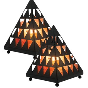 Mini Lámpara de Sal del Himalaya Tallada en Forma de Pirámide, Ecológica, Geométrica, con Cambio de Color, Artesanía Natural de Sian Enterprises - Product Image 6