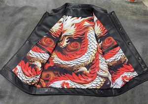 Leather Biker Club Vest with Side Laces - Product Image 6